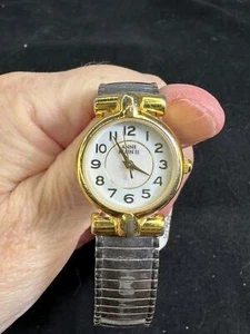 Armbanduhr 2-Ton Stretchband ANNE KLEIN II Vintage M-6808 ungeprüft - Bild 1 von 3