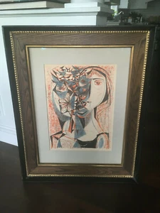 Vintage Mid Century Modern Abstract Woman Flower Richard Zoellner Lithograph - Picture 1 of 12