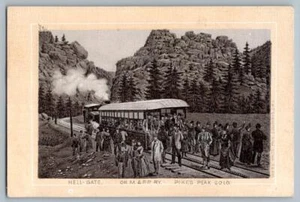 1890's HELL-GATE M & PP COG RAILWAY PIKE'S PEAK CO*JERSEY COFFEE*TRADE CARD - Picture 1 of 2