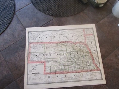 1885 Original Map of Nebraska - Image 1 of 3