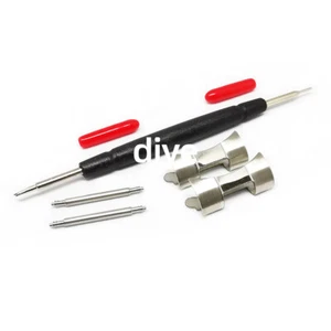2Pcs Hollow Curved End Links 18 19 20 21 22mm Stainless Steel Watch Band Link - Picture 1 of 9
