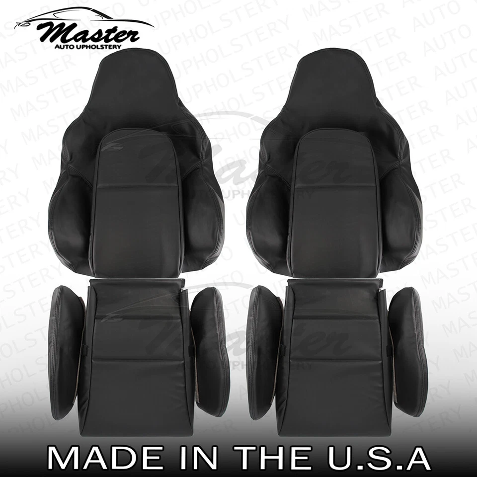 Replacement 2003 Fits Volkswagen R32 Front Black Leather Seat Covers - Image 1 of 1