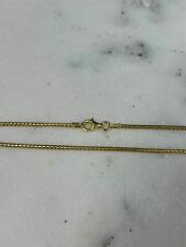 14K Yellow Gold Plated Over 925 Sterling Silver Round Box 1.5mm Link Necklace