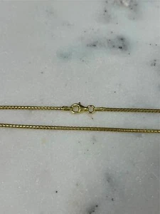 Collar de eslabones de 1,5 mm enchapado en oro amarillo de 14K sobre caja redonda de plata de ley 925 - Imagen 1 de 7