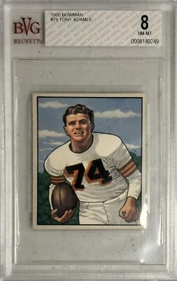 Tony Adamle 1950 Bowman Rookie BVG 8 Cleveland Browns - Image 1 of 2