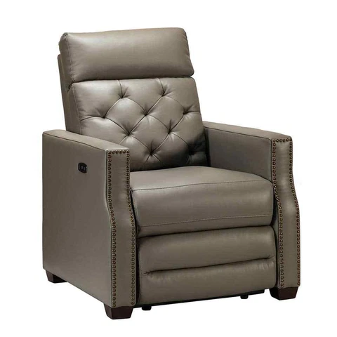 Karat Home Pilar Genuine Leather Power Recliner - Dove  MSRP $933.88 Cover
