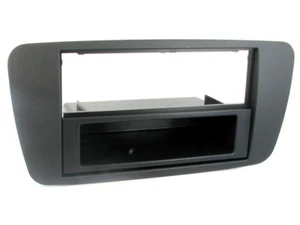 NEGRO SINGLE DOUBLE DIN FASCIA STEREO SURROUND FRAME POCKET PARA SEAT IBIZA - Imagen 1 de 1