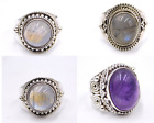 Natural Multi Stone Ring 925 Sterling Silver Jewelry Handmade Birthstone Ring