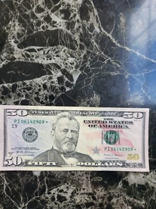 printing error 50 dollar bill PI 06142909*.Star.Good condition  - Picture 1 of 4
