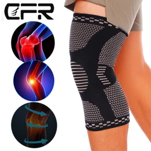 Soporte de rodilla de compresión de cobre soporte para piernas soporte deporte artritis alivio de lesiones - Imagen 1 de 13