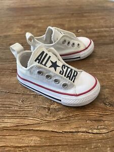 EUC Converse All-Star Laceless Slip On Oxford Sneakers Toddler Size 5 White