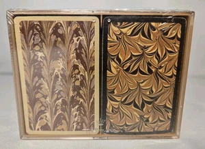 Hallmark MARBLED CLASSICS Playing Cards 2 BRIDGE DECKS Plastic Case - Picture 1 of 6