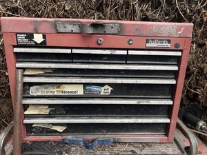 Gloss Red 6 Drawer Lockable Metal Topchest Tool Box With Carry Handle Chest Case - Picture 1 of 1