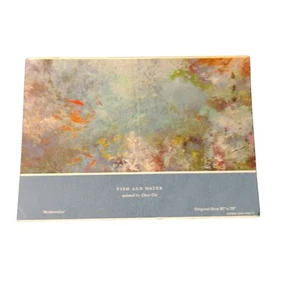 Vintage Linen Postcard Of A Painting Of A Lot Of Fish In The Water With Corals   - Picture 1 of 2
