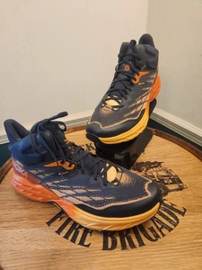 Hoka Speedgoat 5 Mid GTX Gore-Tex WATERPROOF Hiking Boots Black / Orange Yellow - Picture 1 of 5