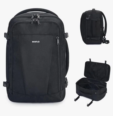 ECOHUB Travel Backpack 18x14x8 Carry On Bag Airline Approved Water Resistant - Image 1 of 4