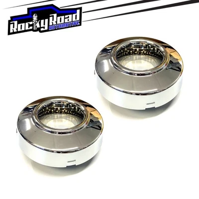 Chrome Front Center Hub Caps (2) for 1999-2004 Ford F350 Super Duty 4x4 Dually - Image 1 of 4