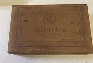 Vintage Holz Girard’s Pralinen leere Deckeldose New York 8 x 5” - Bild 1 von 5