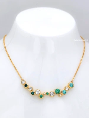 NIB 100% Authentic SWAROVSKI Gold Green Constella Crystals Necklace 5732247 - Image 1 of 4