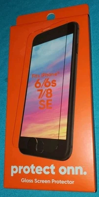Protect Onn. iPhone glass screen protector Fits 6/6s/7/8/SE (2020) FREE SHIPPING - Image 1 of 4