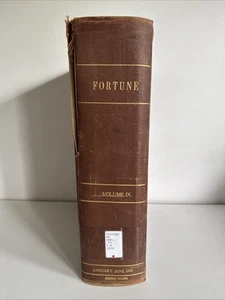 Vtg FORTUNE Magazine January - June 1934 BOUND BOOK 6 Issues Ads Art Vol IX - Picture 1 of 13