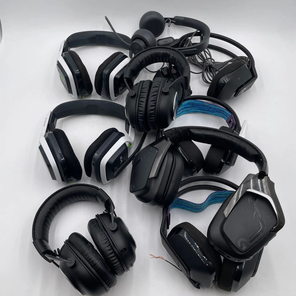 Lot of 8 Logitech Various Headsets READ AS IS - Image 1 of 4