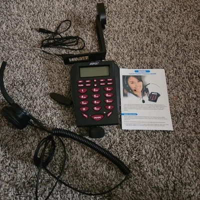 AGPTEK Dialpad Headset Telephone HA0098 Handsfree CSR Call Center Phone NEW - Image 1 of 4