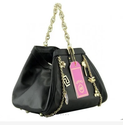 Versace For H&M Black Leather Hobo Bag with Charms  - Image 1 of 4