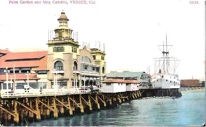 AK - Palmengarten und Schiff Cabrillo, Venedig ca - postalisch gest. 1909 - Bild 1 von 2