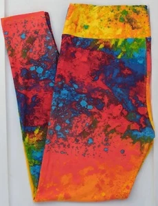 OS Lularoe  Leggings Tie Dye Acid Wash Rastafarian Jamaican Colors NEW 141973 - Picture 1 of 3