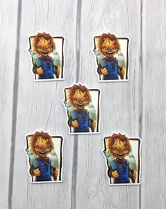 Flatback Planar Resin Halloween Chucky Hair Bow Center Cupcake Topper Party - Picture 1 of 2