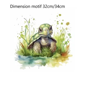 TISSU PANNEAU 50CM/60CM TORTUE A LA MARE 100% COTON