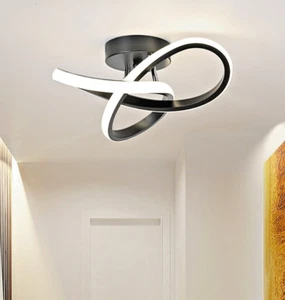 Modern Radiant Three Light LED Ceiling Lamp Curved Aisle Living Room Kitchen - Picture 1 of 10
