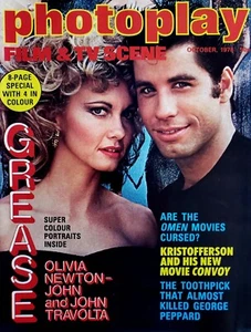 PHOTOPLAY OCTOBER 1978 GREASE COVER & 8 PAGE FEATURE, JOHN TRAVOLTA, OLIVIA NJ - Picture 1 of 7