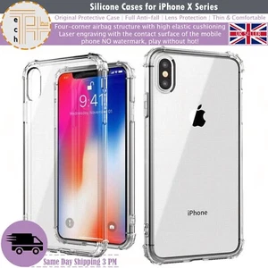 iPhone XS Max Case Clear Shockproof Silicone Case Gel Case iPhone XR - Picture 1 of 3