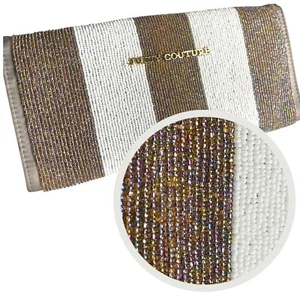 Bolso sin asas Juicy Couture iridiscente retro glamour formal graduación cóctel fiesta - Imagen 1 de 12