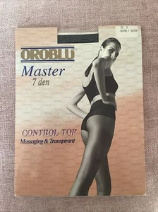 OROBLU Ultra Sheer 7 Denier Control Top Pantyhose Tights Nearly Black - Picture 1 of 10