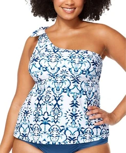 Raisins Curve Women's Trendy Plus Size Marita Printed Tankini Swim Top, Size 20W - Picture 1 of 3
