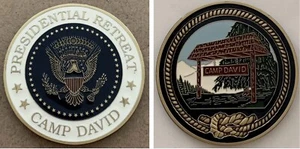 Moneda de desafío de retiro presidencial CAMP DAVID ~ ¡difícil de encontrar! - Imagen 1 de 5