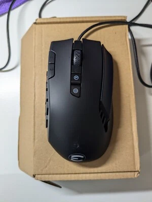 EVGA X15 MMO Gaming Mouse Wired Black Customizable 16000 DPI, MISSING PACKAGING - Image 1 of 4