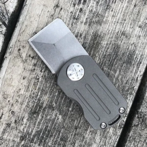 D2 Blade Mini Pocket Knife Dog Tag EDC Tool Survival Camping Folding Keychain - Picture 1 of 11