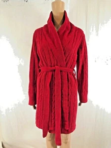 LA SENZA Red Soft Robe SZ S/M. Polyester vertical woven in lines - Picture 1 of 10