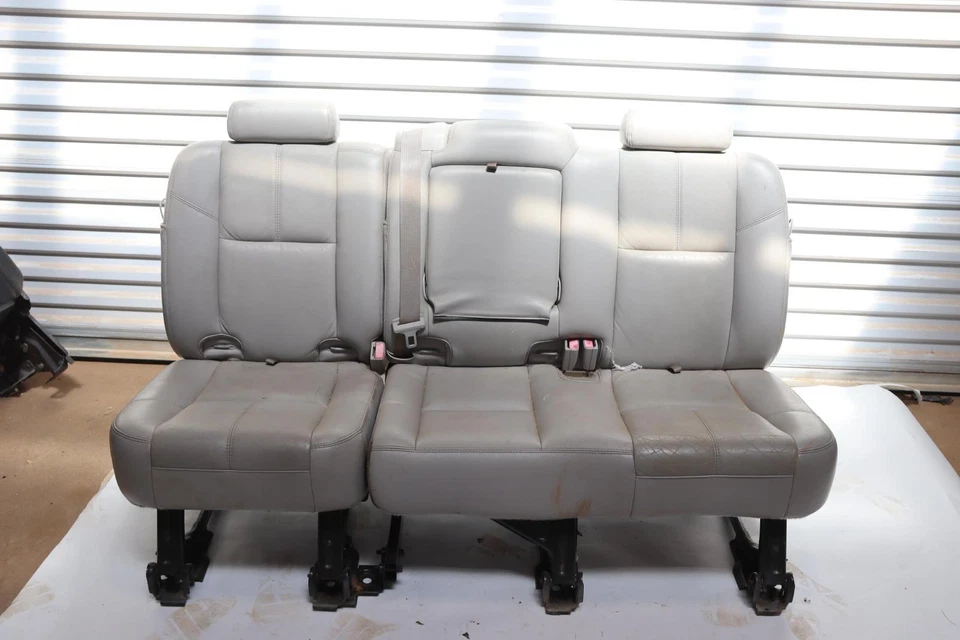 2007-2013 CHEVY AVALANCHE 1500 REAR SEAT LEATHER GRAY COMPLETE OEM - Image 1 of 4