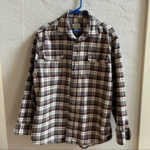Jachs Camicie Uomo Grandi Western Flanella Plaid Bottoni Manica Lunga - Foto 1 di 5