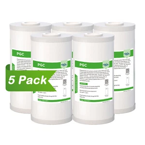 5 Pack 10x4.5" Whole House Carbon Sediment Water Filter for GE FXHTC WHKF-GD25BB - Picture 1 of 9