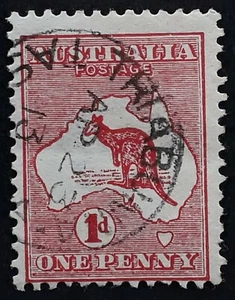 1913 Australia 1d red Die 1 Kangaroo stamp Used TRIABUNNA TASMANIA Postmark - Picture 1 of 2