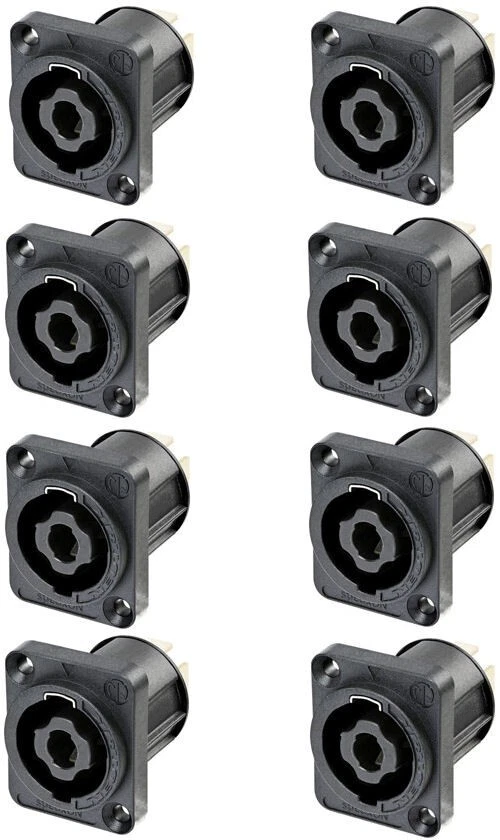 8x Neutrik NL4MPXX 4 polos conector Speakon chasis montaje en panel terminal de altavoz Foto 1 de 1