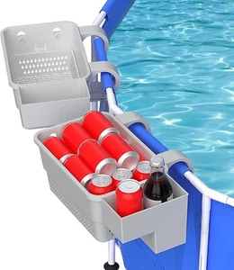 2Pack Basket Above Ground Pool Poolside Storage Basket Accessories w/ Cup Holder - Picture 1 of 14