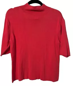 Talbots Sweater Size Medium Pink Cotton Short Sleeves Women’s Sweater - Picture 1 of 12