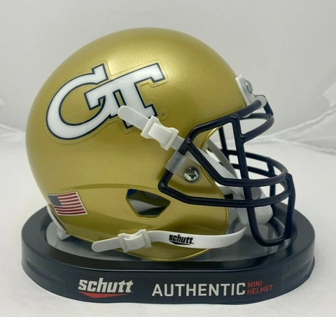 Georgia Tech University Yellow Jackets Unsigned Schutt Authentic Mini Helmet NEW Cover